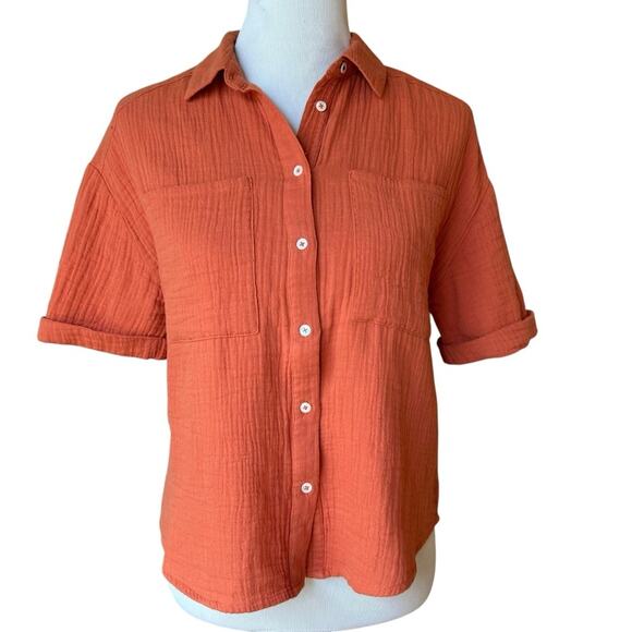 Sundance Mara Gauze Camp Shirt sz xs - Picture 2 of 6